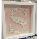 Handmade letter "S" in frame - LE002