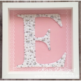 Handmade letter "E" in frame - LE003