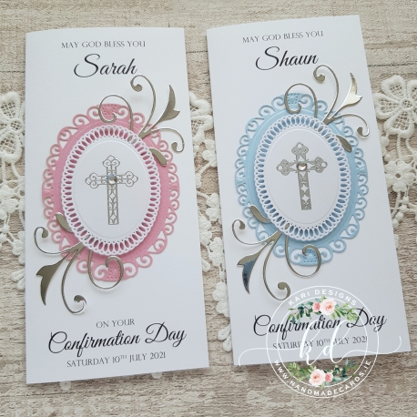 PINK or BLUE Communion / Confirmation Card - FHC018